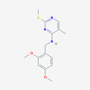 molecular formula C15H19N3O2S B6465761 N-[(2,4-dimethoxyphenyl)methyl]-5-methyl-2-(methylsulfanyl)pyrimidin-4-amine CAS No. 2640977-17-7
