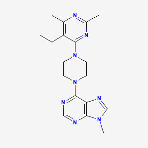 molecular formula C18H24N8 B6465770 6-[4-(5-ethyl-2,6-dimethylpyrimidin-4-yl)piperazin-1-yl]-9-methyl-9H-purine CAS No. 2640934-36-5