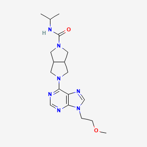 molecular formula C18H27N7O2 B6465773 5-[9-(2-methoxyethyl)-9H-purin-6-yl]-N-(propan-2-yl)-octahydropyrrolo[3,4-c]pyrrole-2-carboxamide CAS No. 2640943-62-8