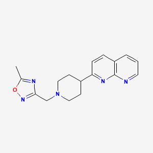 molecular formula C17H19N5O B6465792 2-{1-[(5-methyl-1,2,4-oxadiazol-3-yl)methyl]piperidin-4-yl}-1,8-naphthyridine CAS No. 2640899-00-7