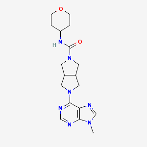 molecular formula C18H25N7O2 B6465797 5-(9-methyl-9H-purin-6-yl)-N-(oxan-4-yl)-octahydropyrrolo[3,4-c]pyrrole-2-carboxamide CAS No. 2640961-03-9