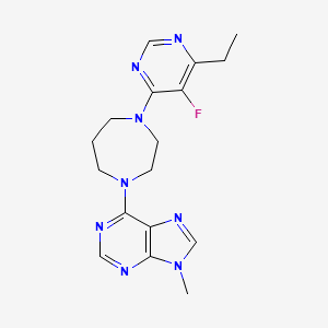molecular formula C17H21FN8 B6465804 6-[4-(6-ethyl-5-fluoropyrimidin-4-yl)-1,4-diazepan-1-yl]-9-methyl-9H-purine CAS No. 2640971-04-4