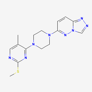 molecular formula C15H18N8S B6465812 5-methyl-2-(methylsulfanyl)-4-(4-{[1,2,4]triazolo[4,3-b]pyridazin-6-yl}piperazin-1-yl)pyrimidine CAS No. 2640947-99-3