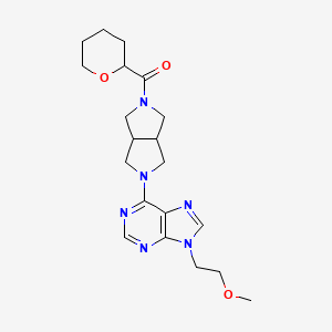 molecular formula C20H28N6O3 B6465818 9-(2-methoxyethyl)-6-[5-(oxane-2-carbonyl)-octahydropyrrolo[3,4-c]pyrrol-2-yl]-9H-purine CAS No. 2640947-59-5