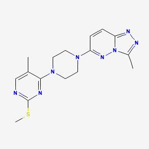 molecular formula C16H20N8S B6465822 5-methyl-4-(4-{3-methyl-[1,2,4]triazolo[4,3-b]pyridazin-6-yl}piperazin-1-yl)-2-(methylsulfanyl)pyrimidine CAS No. 2640934-38-7