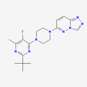 molecular formula C18H23FN8 B6465865 2-tert-butyl-5-fluoro-4-methyl-6-(4-{[1,2,4]triazolo[4,3-b]pyridazin-6-yl}piperazin-1-yl)pyrimidine CAS No. 2640892-66-4