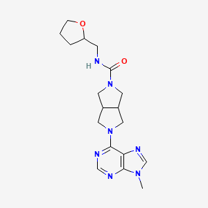 molecular formula C18H25N7O2 B6465911 5-(9-methyl-9H-purin-6-yl)-N-[(oxolan-2-yl)methyl]-octahydropyrrolo[3,4-c]pyrrole-2-carboxamide CAS No. 2640944-27-8