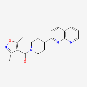 molecular formula C19H20N4O2 B6465965 2-[1-(3,5-dimethyl-1,2-oxazole-4-carbonyl)piperidin-4-yl]-1,8-naphthyridine CAS No. 2640955-80-0