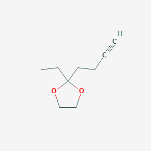 molecular formula C9H14O2 B064660 2-But-3-ynyl-2-ethyl-1,3-dioxolane CAS No. 166907-61-5