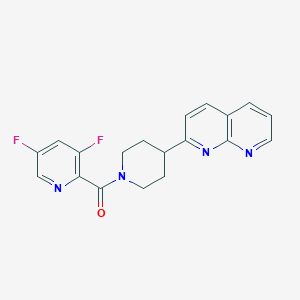 molecular formula C19H16F2N4O B6466012 2-[1-(3,5-difluoropyridine-2-carbonyl)piperidin-4-yl]-1,8-naphthyridine CAS No. 2640828-71-1