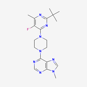 molecular formula C19H25FN8 B6466025 6-[4-(2-tert-butyl-5-fluoro-6-methylpyrimidin-4-yl)piperazin-1-yl]-9-methyl-9H-purine CAS No. 2640952-81-2