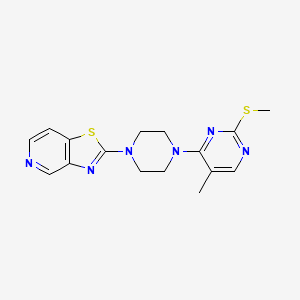 molecular formula C16H18N6S2 B6466030 5-methyl-2-(methylsulfanyl)-4-(4-{[1,3]thiazolo[4,5-c]pyridin-2-yl}piperazin-1-yl)pyrimidine CAS No. 2640828-81-3