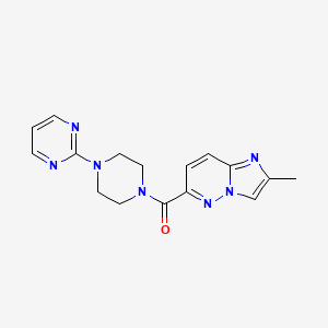 molecular formula C16H17N7O B6466052 2-(4-{2-methylimidazo[1,2-b]pyridazine-6-carbonyl}piperazin-1-yl)pyrimidine CAS No. 2640866-85-7