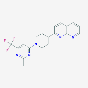 molecular formula C19H18F3N5 B6466057 2-{1-[2-methyl-6-(trifluoromethyl)pyrimidin-4-yl]piperidin-4-yl}-1,8-naphthyridine CAS No. 2640948-16-7