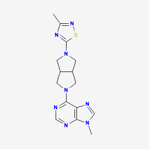 molecular formula C15H18N8S B6466123 9-methyl-6-[5-(3-methyl-1,2,4-thiadiazol-5-yl)-octahydropyrrolo[3,4-c]pyrrol-2-yl]-9H-purine CAS No. 2640893-30-5