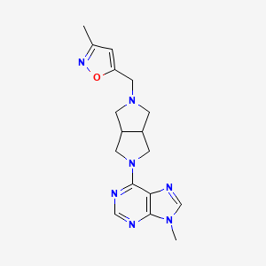 molecular formula C17H21N7O B6466141 9-methyl-6-{5-[(3-methyl-1,2-oxazol-5-yl)methyl]-octahydropyrrolo[3,4-c]pyrrol-2-yl}-9H-purine CAS No. 2640946-63-8