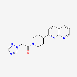 molecular formula C17H18N6O B6466154 1-[4-(1,8-naphthyridin-2-yl)piperidin-1-yl]-2-(1H-1,2,4-triazol-1-yl)ethan-1-one CAS No. 2640892-79-9