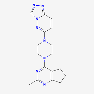 molecular formula C17H20N8 B6466206 1-{2-methyl-5H,6H,7H-cyclopenta[d]pyrimidin-4-yl}-4-{[1,2,4]triazolo[4,3-b]pyridazin-6-yl}piperazine CAS No. 2640842-11-9