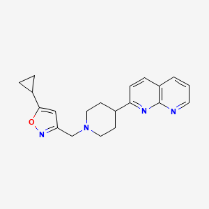 molecular formula C20H22N4O B6466235 2-{1-[(5-cyclopropyl-1,2-oxazol-3-yl)methyl]piperidin-4-yl}-1,8-naphthyridine CAS No. 2640866-84-6