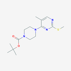 molecular formula C15H24N4O2S B6466242 tert-butyl 4-[5-methyl-2-(methylsulfanyl)pyrimidin-4-yl]piperazine-1-carboxylate CAS No. 2640866-65-3
