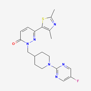 molecular formula C19H21FN6OS B6466254 6-(2,4-dimethyl-1,3-thiazol-5-yl)-2-{[1-(5-fluoropyrimidin-2-yl)piperidin-4-yl]methyl}-2,3-dihydropyridazin-3-one CAS No. 2640951-40-0