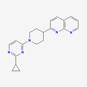 molecular formula C20H21N5 B6466278 2-[1-(2-cyclopropylpyrimidin-4-yl)piperidin-4-yl]-1,8-naphthyridine CAS No. 2640874-43-5