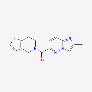 molecular formula C15H14N4OS B6466301 2-methyl-6-{4H,5H,6H,7H-thieno[3,2-c]pyridine-5-carbonyl}imidazo[1,2-b]pyridazine CAS No. 2640947-55-1