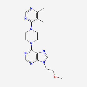 molecular formula C18H24N8O B6466313 6-[4-(5,6-dimethylpyrimidin-4-yl)piperazin-1-yl]-9-(2-methoxyethyl)-9H-purine CAS No. 2640904-03-4