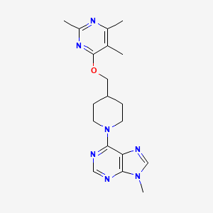 molecular formula C19H25N7O B6466318 9-methyl-6-(4-{[(2,5,6-trimethylpyrimidin-4-yl)oxy]methyl}piperidin-1-yl)-9H-purine CAS No. 2640829-95-2