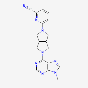 molecular formula C18H18N8 B6466339 6-[5-(9-methyl-9H-purin-6-yl)-octahydropyrrolo[3,4-c]pyrrol-2-yl]pyridine-2-carbonitrile CAS No. 2640950-74-7
