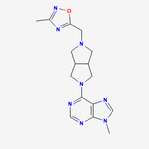 molecular formula C16H20N8O B6466393 9-methyl-6-{5-[(3-methyl-1,2,4-oxadiazol-5-yl)methyl]-octahydropyrrolo[3,4-c]pyrrol-2-yl}-9H-purine CAS No. 2640972-49-0
