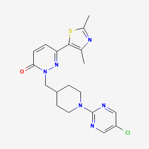 molecular formula C19H21ClN6OS B6466437 2-{[1-(5-chloropyrimidin-2-yl)piperidin-4-yl]methyl}-6-(2,4-dimethyl-1,3-thiazol-5-yl)-2,3-dihydropyridazin-3-one CAS No. 2640977-58-6