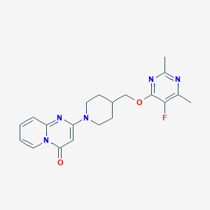molecular formula C20H22FN5O2 B6466446 2-(4-{[(5-fluoro-2,6-dimethylpyrimidin-4-yl)oxy]methyl}piperidin-1-yl)-4H-pyrido[1,2-a]pyrimidin-4-one CAS No. 2640960-55-8