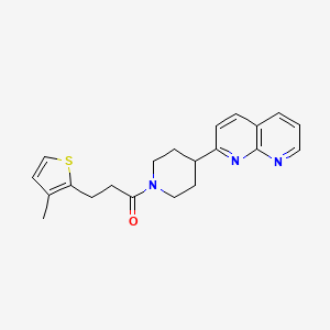 molecular formula C21H23N3OS B6466453 3-(3-methylthiophen-2-yl)-1-[4-(1,8-naphthyridin-2-yl)piperidin-1-yl]propan-1-one CAS No. 2640960-37-6