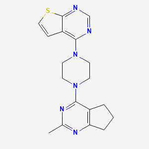 molecular formula C18H20N6S B6466467 1-{2-methyl-5H,6H,7H-cyclopenta[d]pyrimidin-4-yl}-4-{thieno[2,3-d]pyrimidin-4-yl}piperazine CAS No. 2640959-04-0