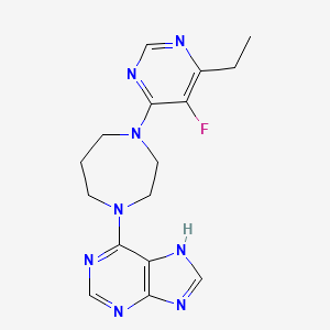 molecular formula C16H19FN8 B6466489 6-[4-(6-ethyl-5-fluoropyrimidin-4-yl)-1,4-diazepan-1-yl]-9H-purine CAS No. 2640863-79-0