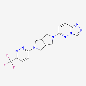 molecular formula C16H15F3N8 B6466503 3-(5-{[1,2,4]triazolo[4,3-b]pyridazin-6-yl}-octahydropyrrolo[3,4-c]pyrrol-2-yl)-6-(trifluoromethyl)pyridazine CAS No. 2640958-87-6