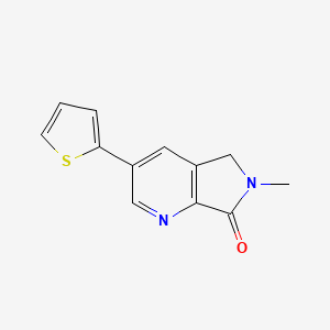 molecular formula C12H10N2OS B6466509 6-methyl-3-(thiophen-2-yl)-5H,6H,7H-pyrrolo[3,4-b]pyridin-7-one CAS No. 2640967-14-0