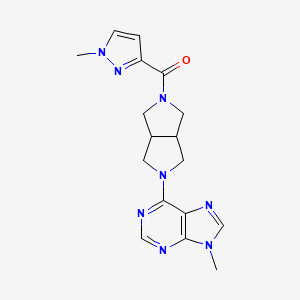 molecular formula C17H20N8O B6466526 9-methyl-6-[5-(1-methyl-1H-pyrazole-3-carbonyl)-octahydropyrrolo[3,4-c]pyrrol-2-yl]-9H-purine CAS No. 2640864-06-6