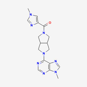molecular formula C17H20N8O B6466533 9-methyl-6-[5-(1-methyl-1H-imidazole-4-carbonyl)-octahydropyrrolo[3,4-c]pyrrol-2-yl]-9H-purine CAS No. 2640953-09-7