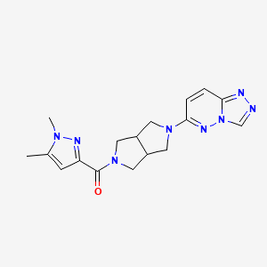 molecular formula C17H20N8O B6466540 1,5-dimethyl-3-(5-{[1,2,4]triazolo[4,3-b]pyridazin-6-yl}-octahydropyrrolo[3,4-c]pyrrole-2-carbonyl)-1H-pyrazole CAS No. 2640971-19-1