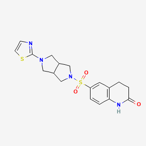 molecular formula C18H20N4O3S2 B6466557 6-{[5-(1,3-thiazol-2-yl)-octahydropyrrolo[3,4-c]pyrrol-2-yl]sulfonyl}-1,2,3,4-tetrahydroquinolin-2-one CAS No. 2640821-68-5
