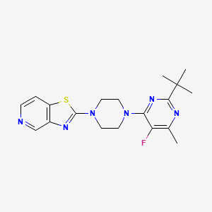 molecular formula C19H23FN6S B6466561 2-tert-butyl-5-fluoro-4-methyl-6-(4-{[1,3]thiazolo[4,5-c]pyridin-2-yl}piperazin-1-yl)pyrimidine CAS No. 2640967-20-8