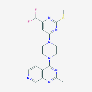 molecular formula C18H19F2N7S B6466568 4-(difluoromethyl)-6-(4-{2-methylpyrido[3,4-d]pyrimidin-4-yl}piperazin-1-yl)-2-(methylsulfanyl)pyrimidine CAS No. 2640961-43-7