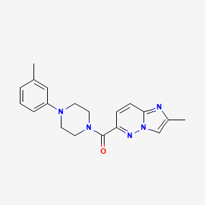 molecular formula C19H21N5O B6466576 1-{2-methylimidazo[1,2-b]pyridazine-6-carbonyl}-4-(3-methylphenyl)piperazine CAS No. 2640934-19-4