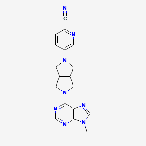 molecular formula C18H18N8 B6466626 5-[5-(9-methyl-9H-purin-6-yl)-octahydropyrrolo[3,4-c]pyrrol-2-yl]pyridine-2-carbonitrile CAS No. 2640949-17-1