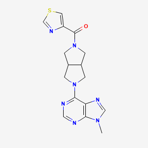 molecular formula C16H17N7OS B6466633 9-methyl-6-[5-(1,3-thiazole-4-carbonyl)-octahydropyrrolo[3,4-c]pyrrol-2-yl]-9H-purine CAS No. 2640946-41-2