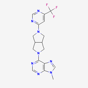 molecular formula C17H17F3N8 B6466649 9-methyl-6-{5-[6-(trifluoromethyl)pyrimidin-4-yl]-octahydropyrrolo[3,4-c]pyrrol-2-yl}-9H-purine CAS No. 2640903-29-1