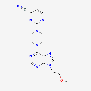 molecular formula C17H19N9O B6466672 2-{4-[9-(2-methoxyethyl)-9H-purin-6-yl]piperazin-1-yl}pyrimidine-4-carbonitrile CAS No. 2640877-60-5