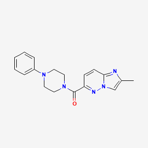 molecular formula C18H19N5O B6466673 1-{2-methylimidazo[1,2-b]pyridazine-6-carbonyl}-4-phenylpiperazine CAS No. 2640896-19-9